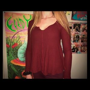 XS American Eagle Soft & Sexy waffle top